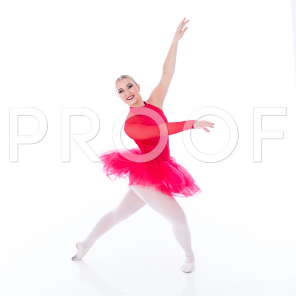 DANCE COSTUME red, asymmetrical, ballet